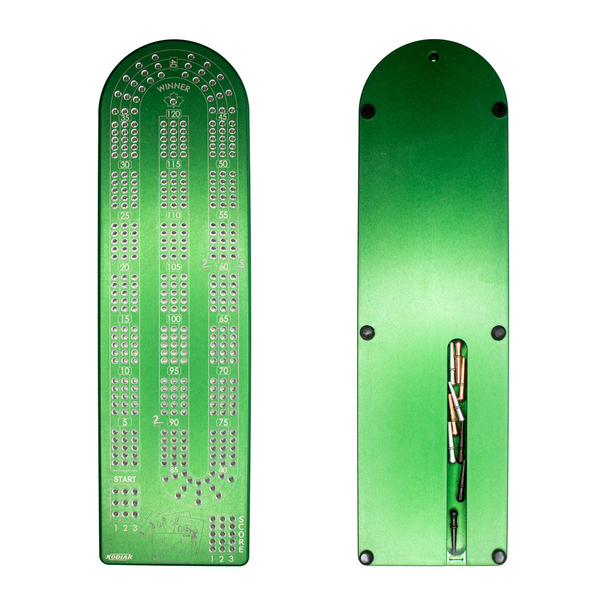 Kodiak CNC Billet Aluminum Cribbage Board Green