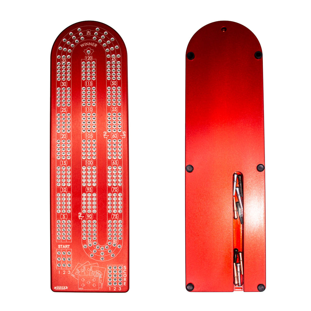 Kodiak CNC Billet Aluminum Cribbage Board Red